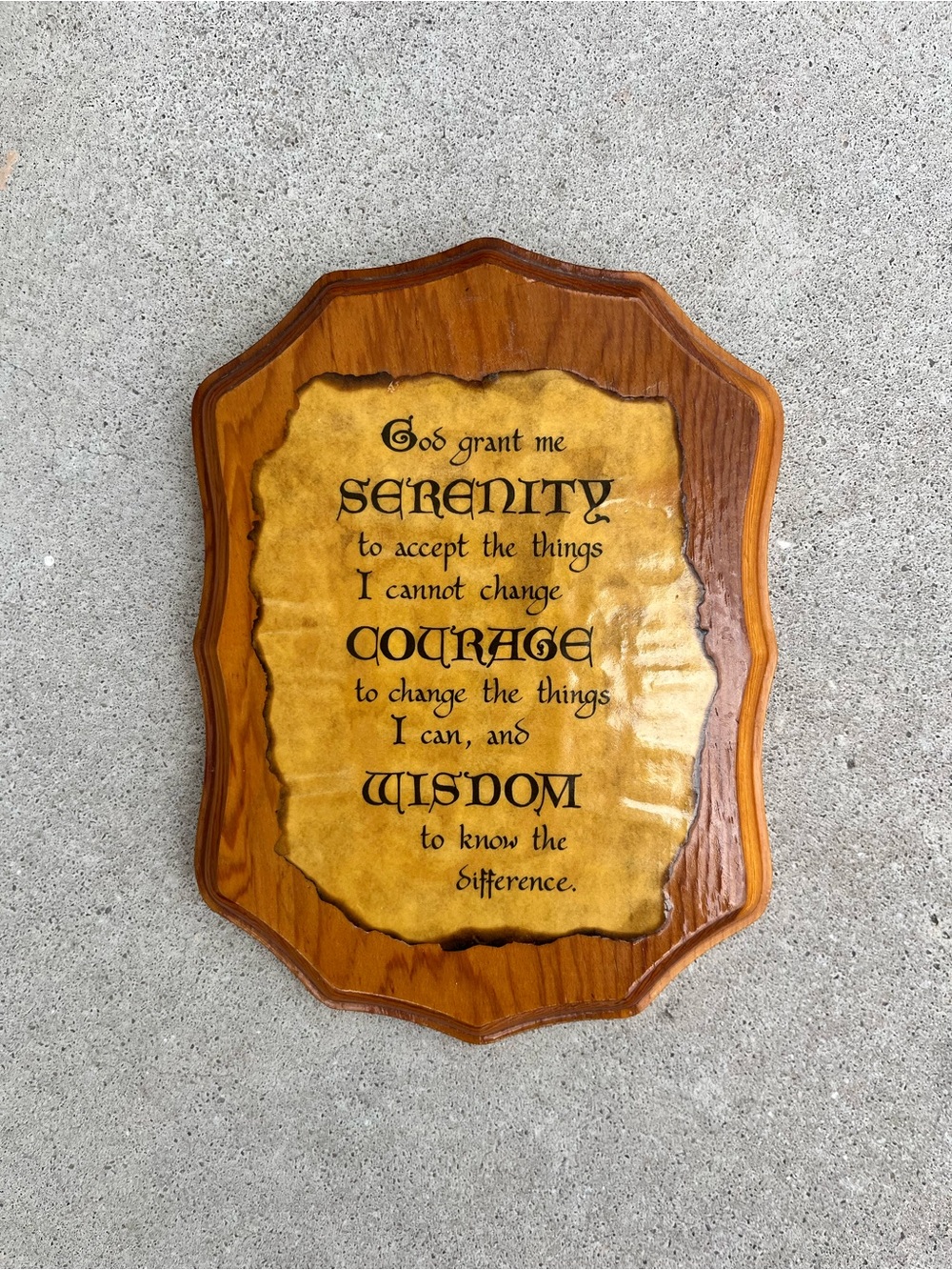 Vintage Serenity Prayer Wood Plaque